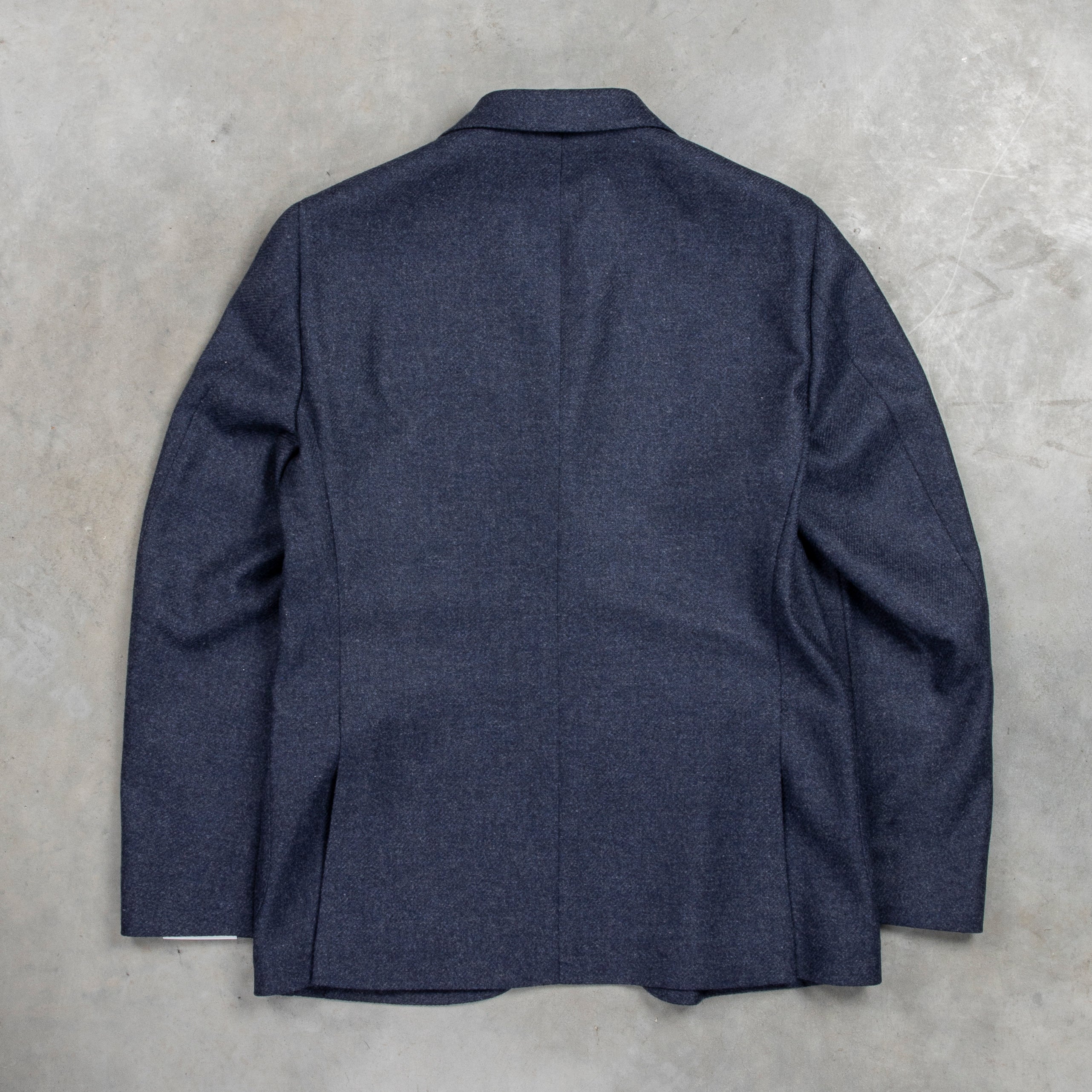 Caruso Butterfly Jacket Wool Cashmere Italian Tweed Blu