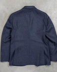 Caruso Butterfly Jacket Wool Cashmere Italian Tweed Blu