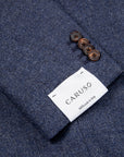 Caruso Butterfly Jacket Wool Cashmere Italian Tweed Blu