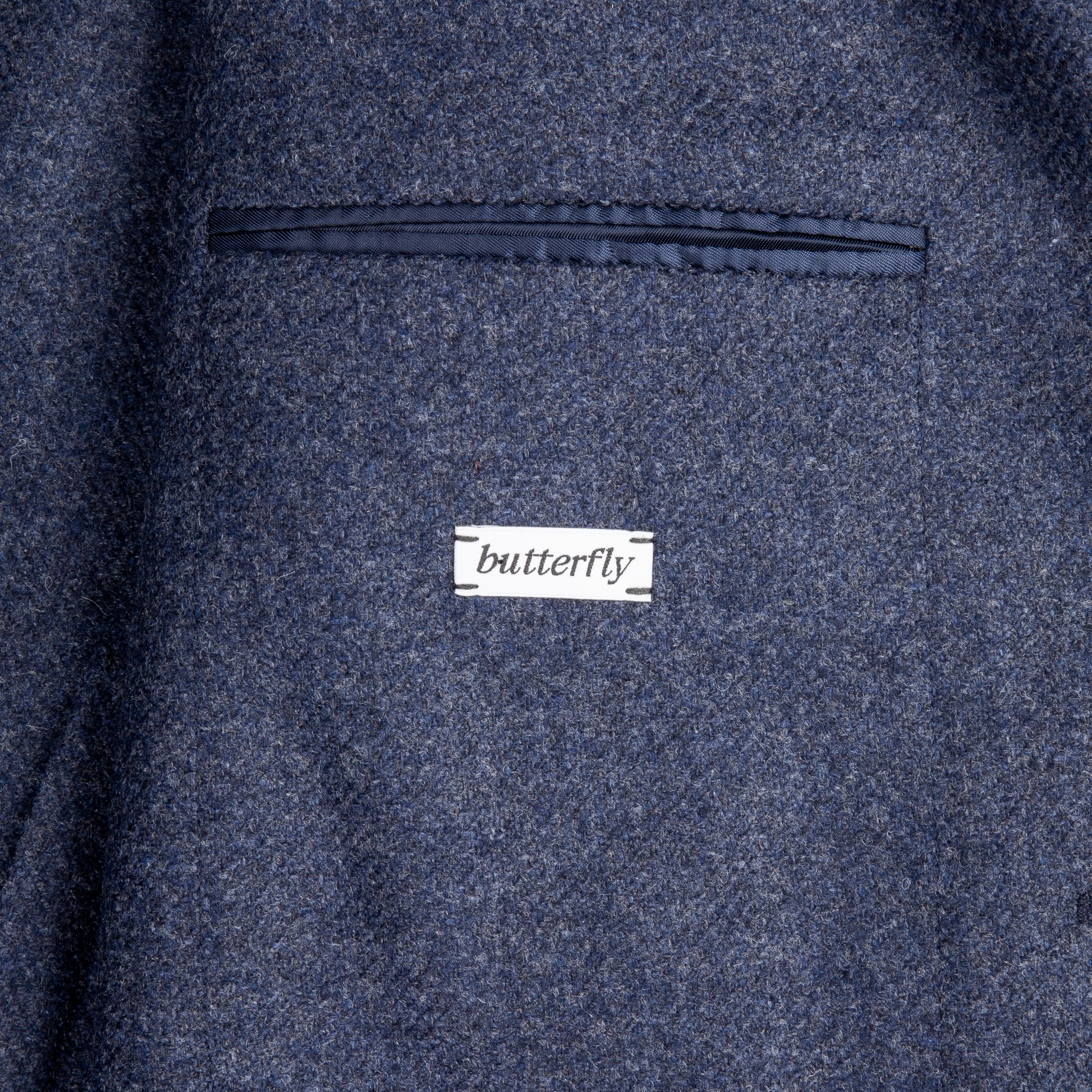 Caruso Butterfly Jacket Wool Cashmere Italian Tweed Blu