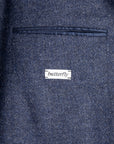 Caruso Butterfly Jacket Wool Cashmere Italian Tweed Blu