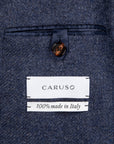 Caruso Butterfly Jacket Wool Cashmere Italian Tweed Blu