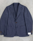 Caruso Butterfly Jacket Wool Cashmere Italian Tweed Blu