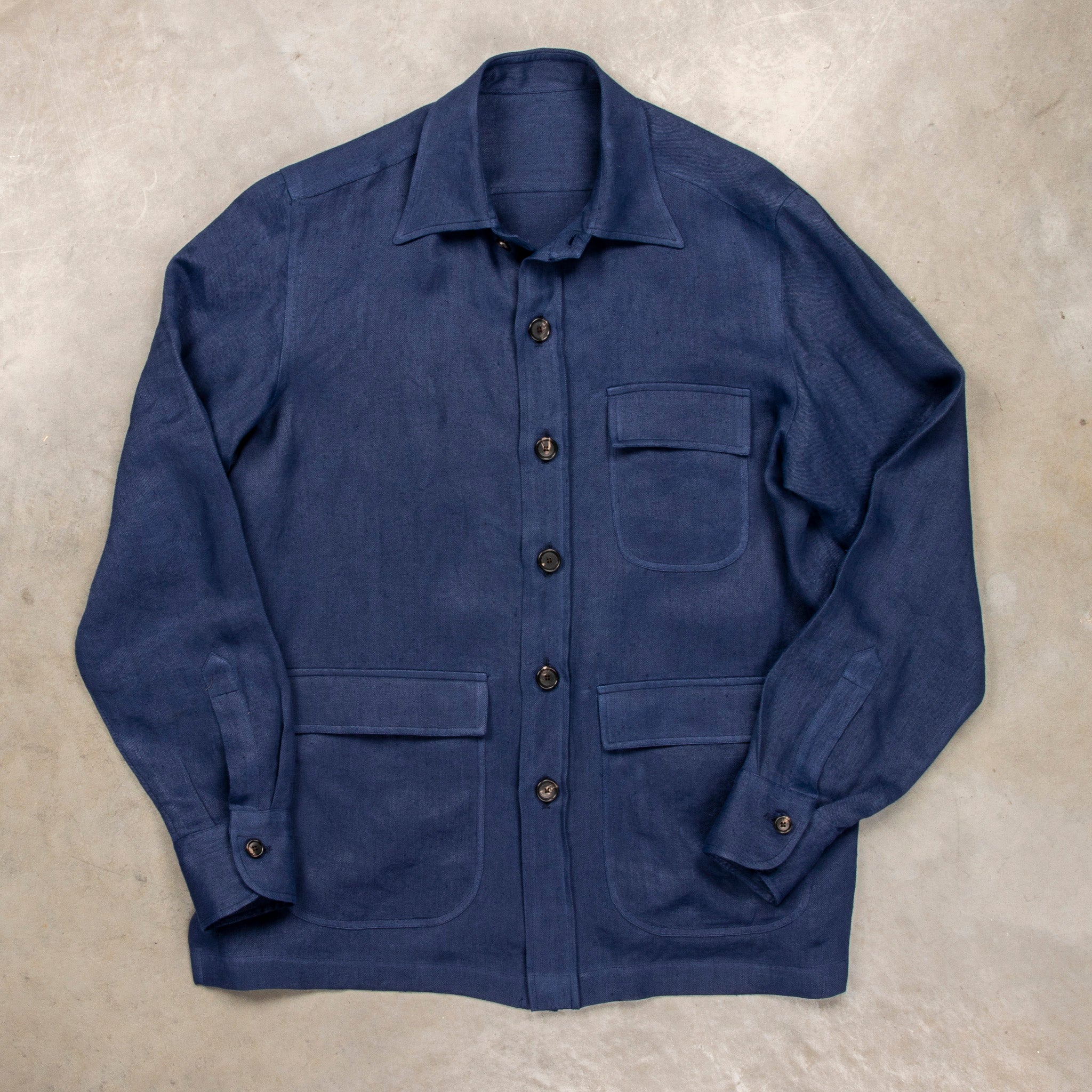 De Petrillo Shirt Jacket Hemp Canapa Indigo Blue