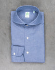 Finamore Tokyo Fit Collo Sergio Chambray Blu Scuro