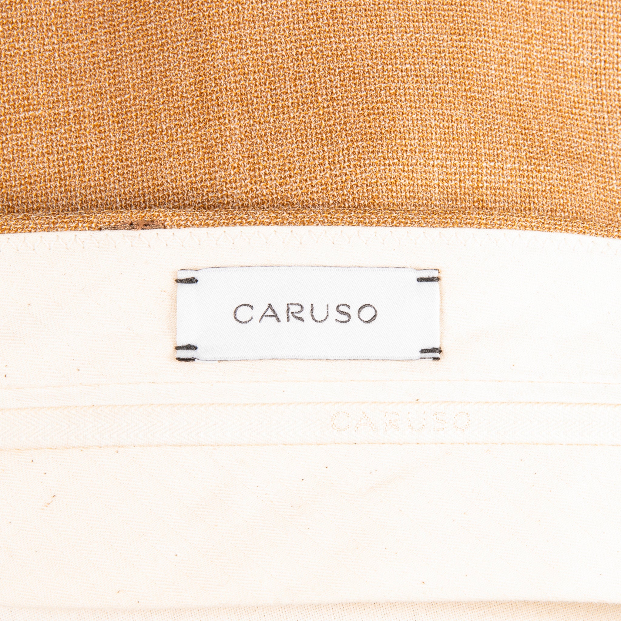 Caruso Pantaloni Super 130&#39;s Wool Hopsack Beige