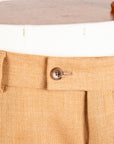 Caruso Pantaloni Super 130's Wool Hopsack Beige