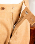 Caruso Pantaloni Super 130's Wool Hopsack Beige