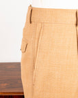 Caruso Pantaloni Super 130's Wool Hopsack Beige