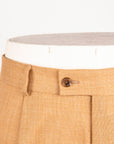 Caruso Pantaloni Super 130's Wool Hopsack Beige