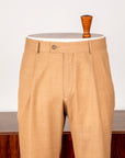 Caruso Pantaloni Super 130's Wool Hopsack Beige