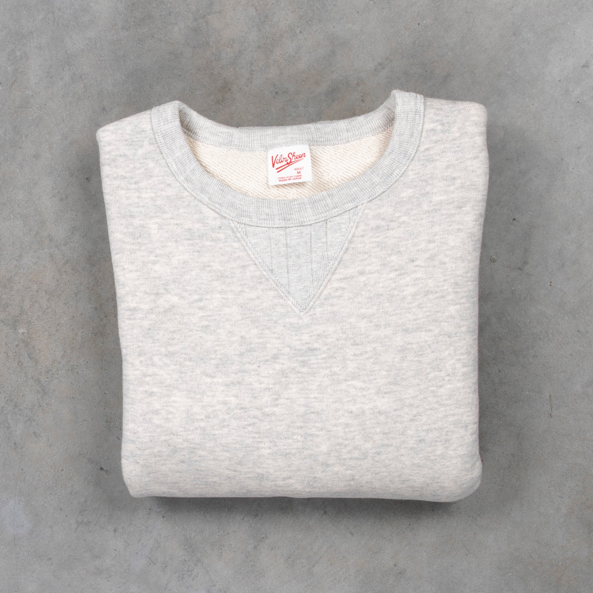 Velva Sheen Loopwheeler Crew Neck Sweat Heather Grey