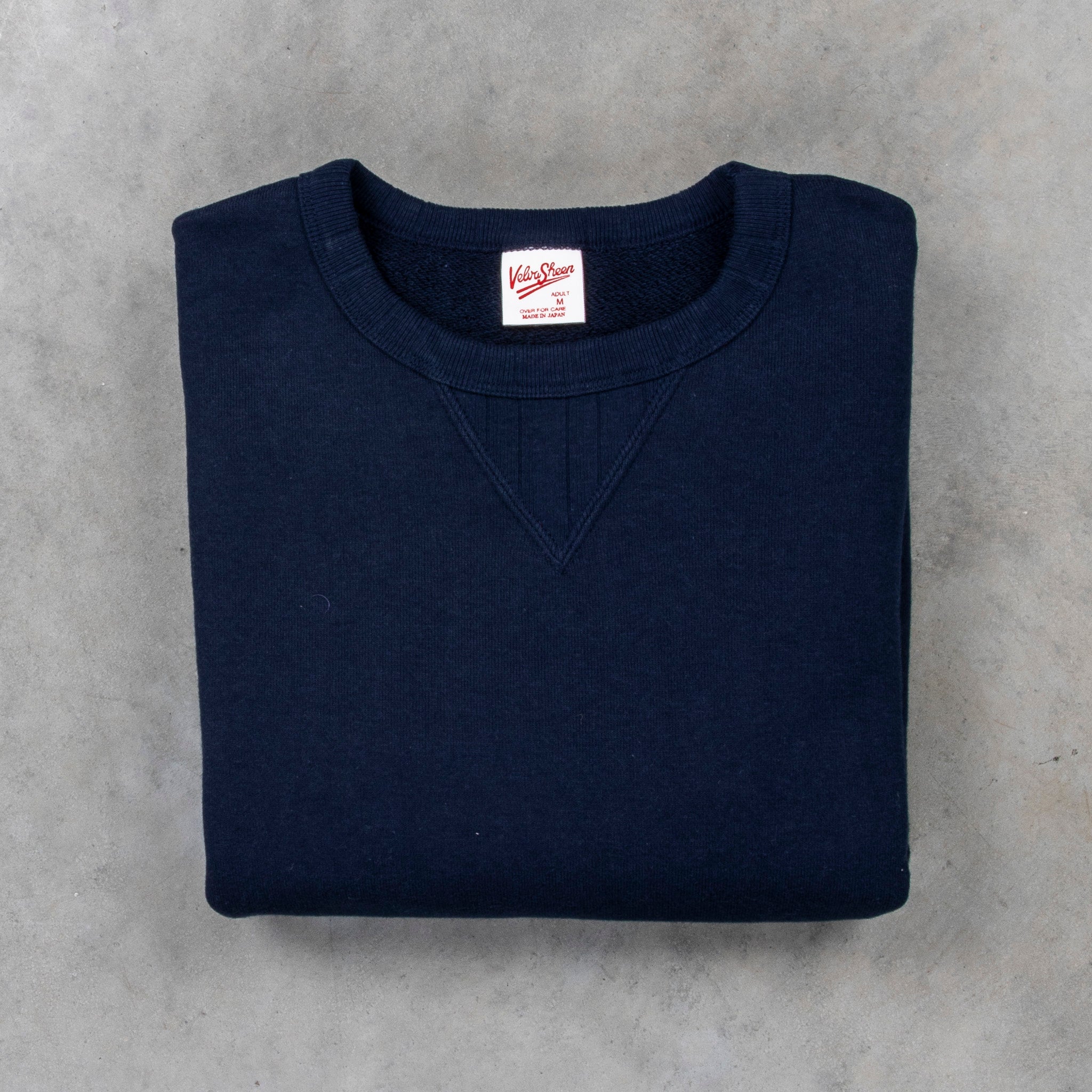 Velva Sheen Loopwheeler Crew Neck Sweat Navy