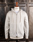 Velva Sheen Loopwheeler Zip-up Hoodie Heather Grey