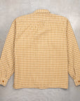Maru Sankaku Peke Open Collar Check Shirt Beige