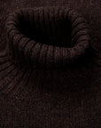 Laurence J. Smith Super Soft Seamless Roll Neck Pullover Dark Oak