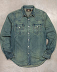 RRL Buffalo West Long Sleeve Sport Shirt Dark Wash