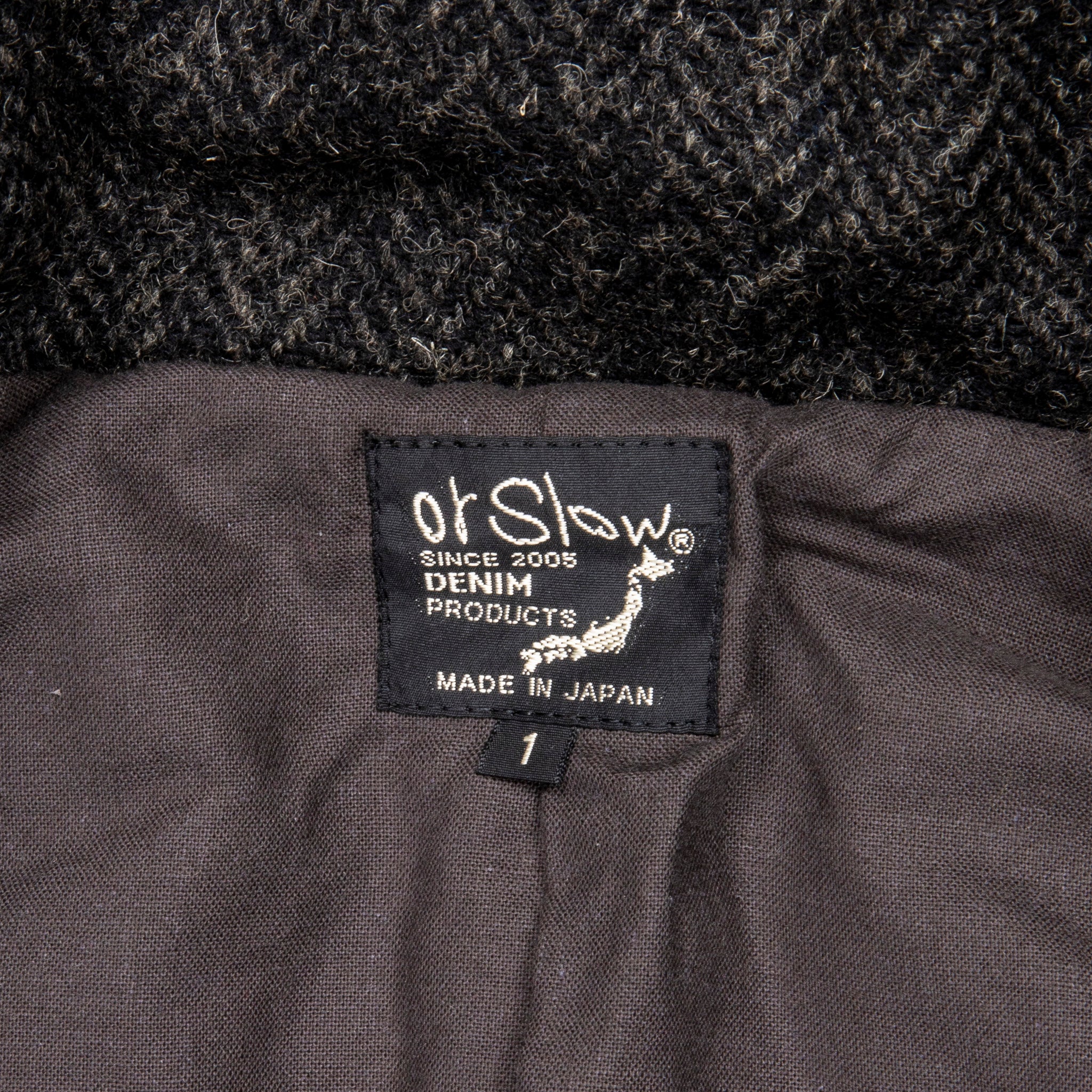 OrSlow Relaxed Fit Harris Tweed Jacket Black