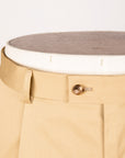 Caruso Pantaloni Cottone Stretch Beige Medio