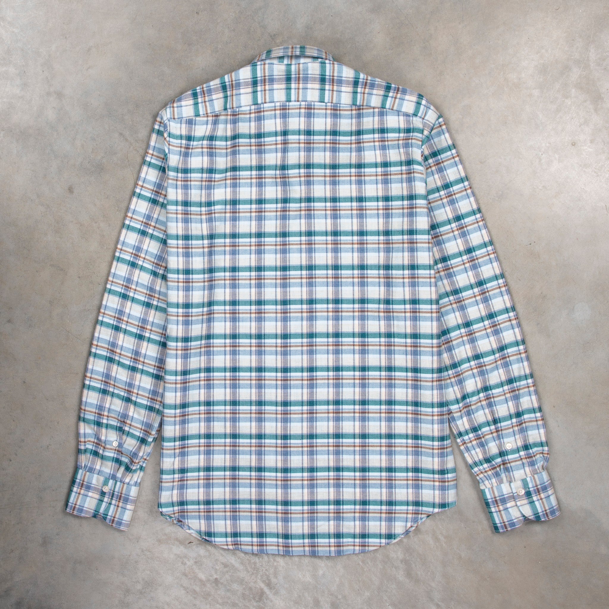 Finamore Tokyo Fit Collo Sergio Flannel Green Plaid