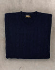 Drumohr Cashmere Treccia Crew Neck Blu Notte