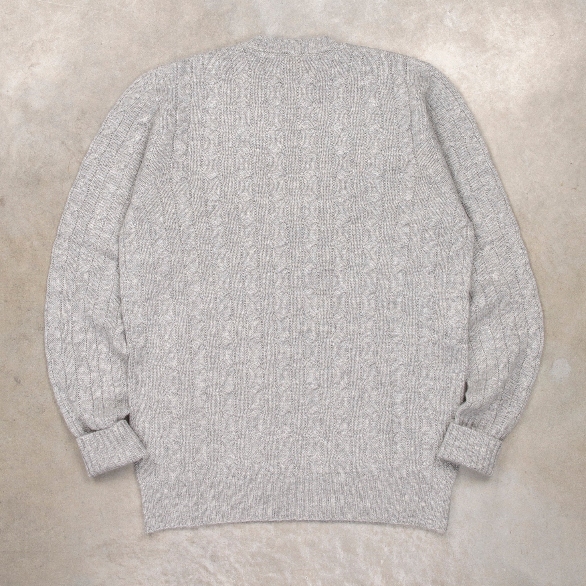 Drumohr Cashmere Treccia Crew Neck Grigio Chiaro