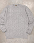 Drumohr Cashmere Treccia Crew Neck Grigio Chiaro