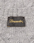 Drumohr Cashmere Treccia Crew Neck Grigio Chiaro