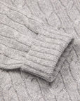 Drumohr Cashmere Treccia Crew Neck Grigio Chiaro