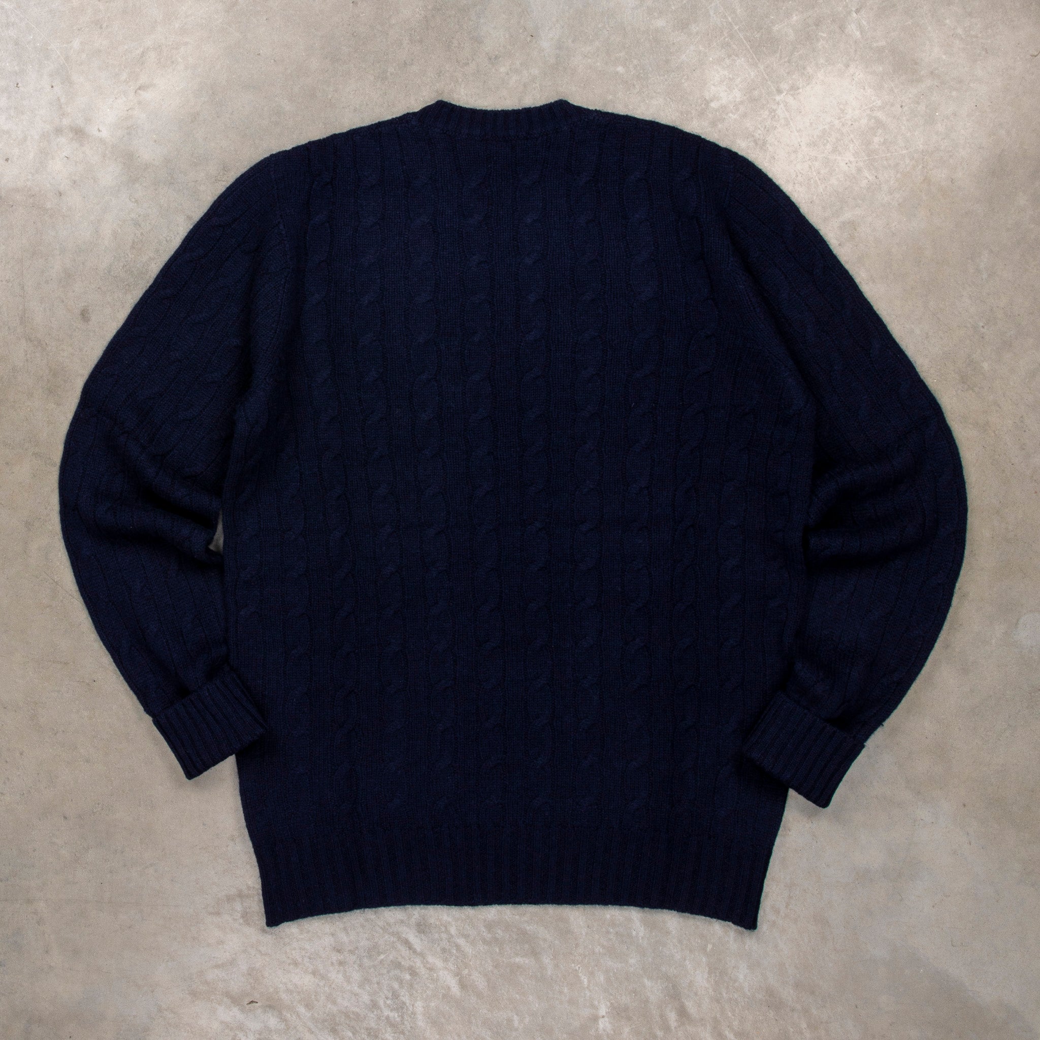 Drumohr Cashmere Treccia Crew Neck Blu Notte