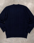 Drumohr Cashmere Treccia Crew Neck Blu Notte