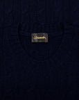 Drumohr Cashmere Treccia Crew Neck Blu Notte