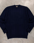 Drumohr Cashmere Treccia Crew Neck Blu Notte