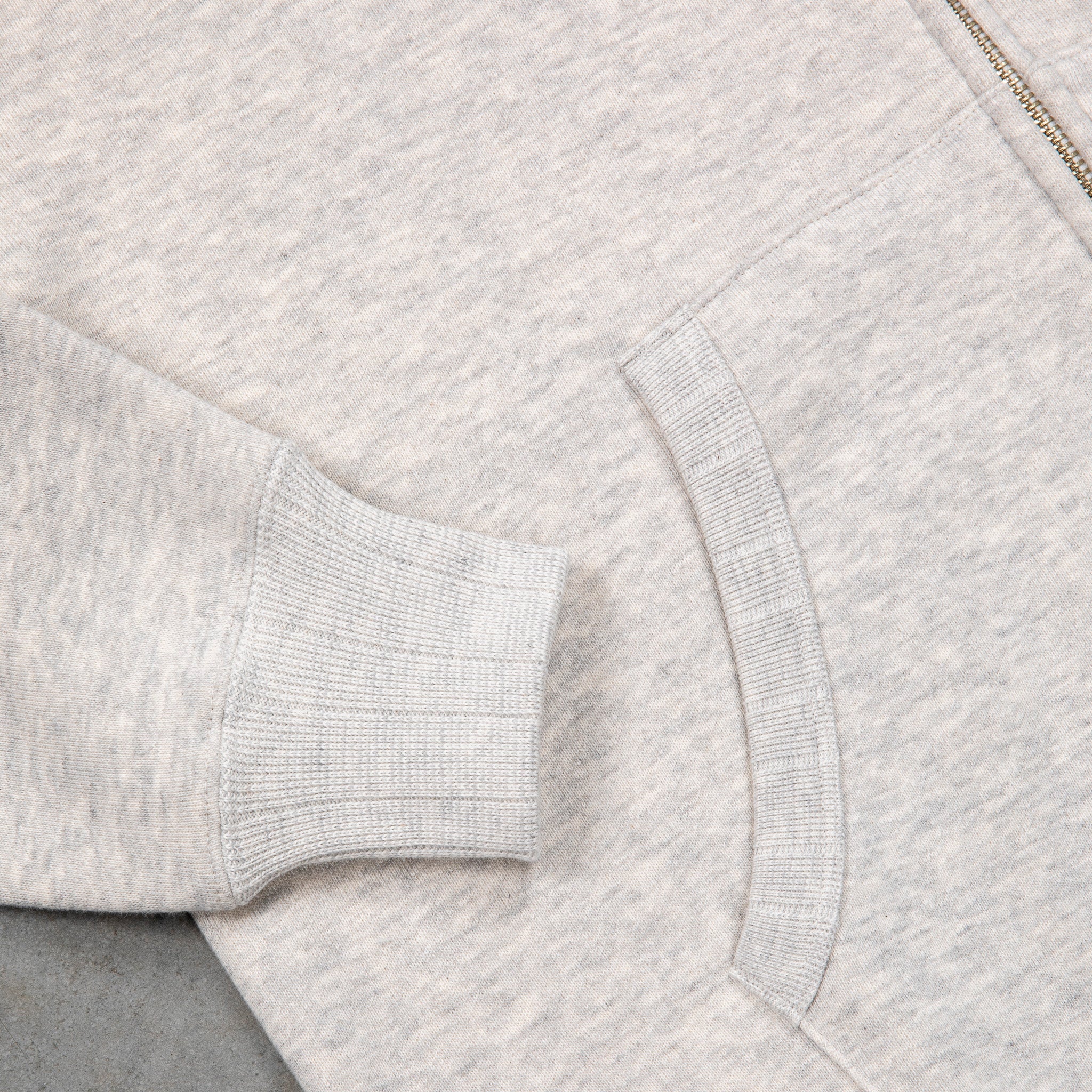 Velva Sheen Loopwheeler Zip-up Hoodie Heather Grey