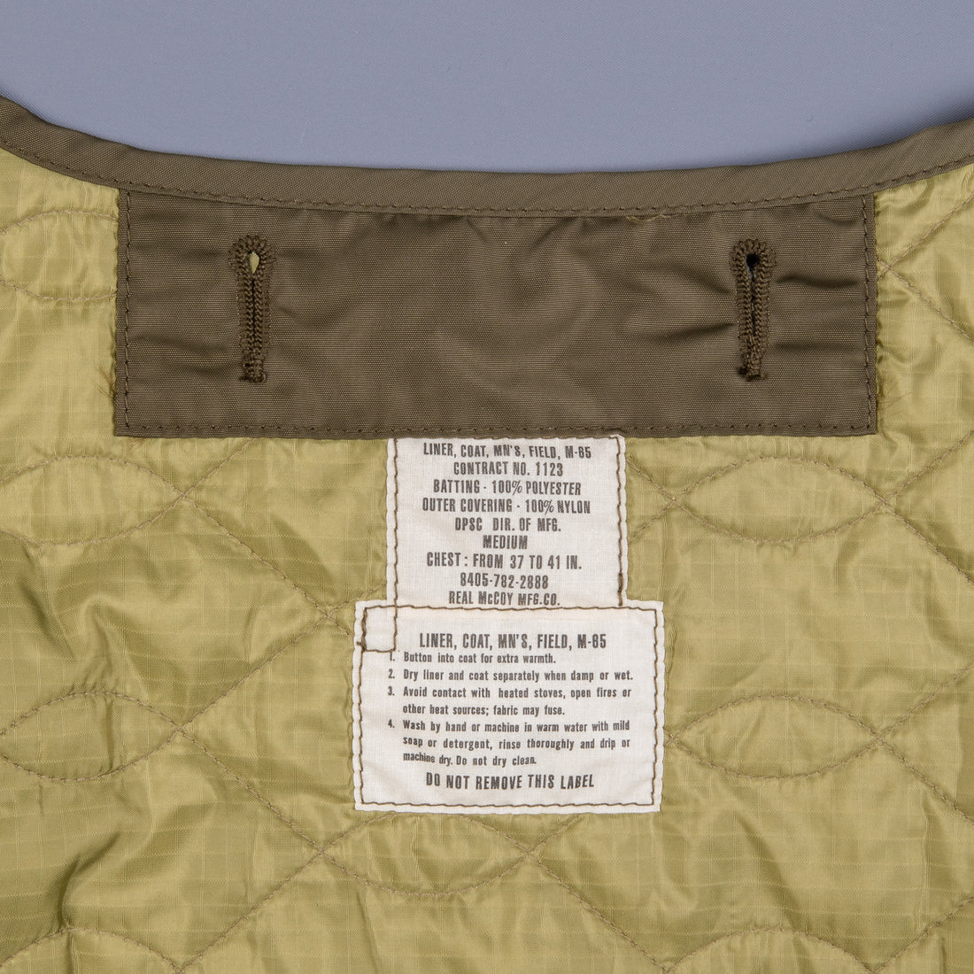 The Real McCoy's Liner, Coat, Man's Field, M-65