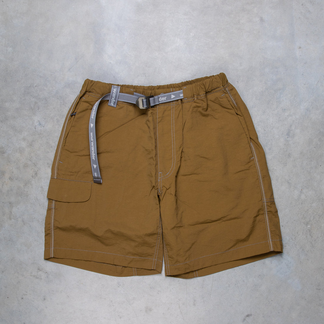 And Wander Ny Taffeta Hiker Shorts Khaki