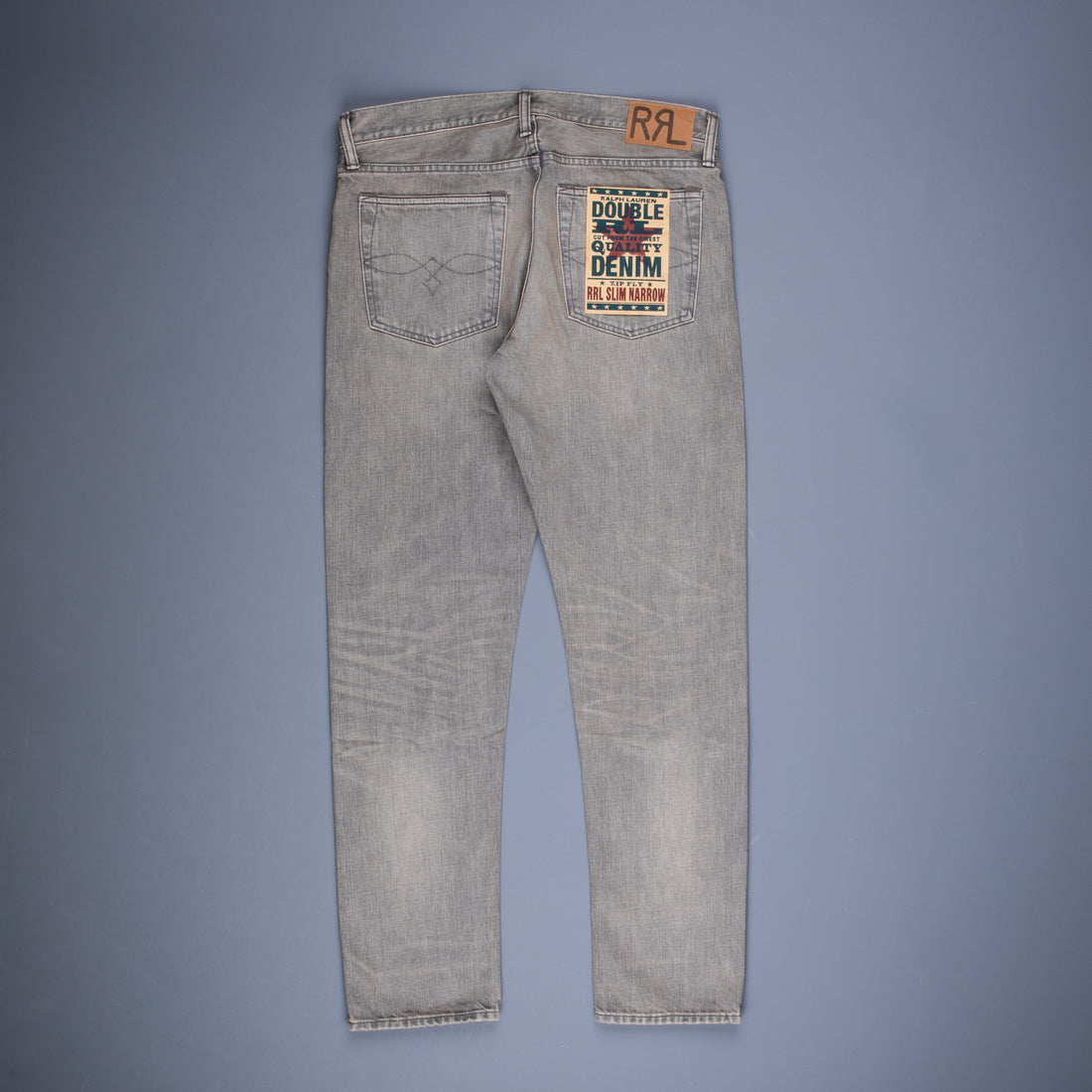 RRL Slim Narrow Cloudy Grey Wash