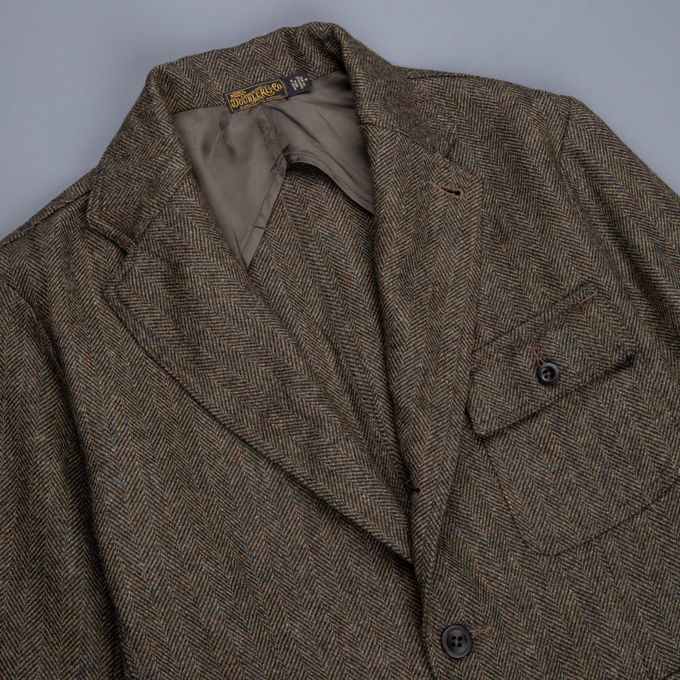 RRL Acklington Sportcoat Wool Cotton Herringbone Vintage Green