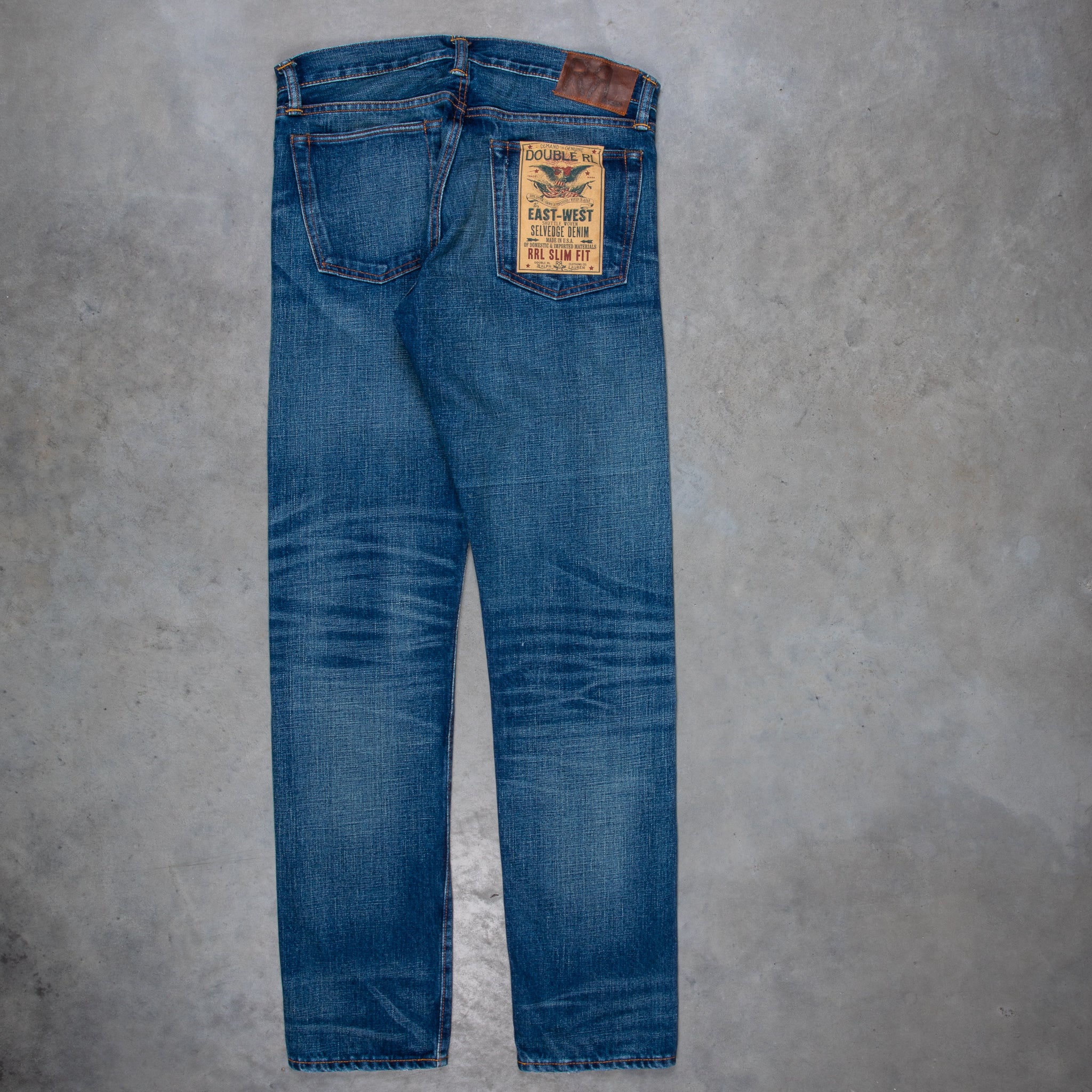 RRL - Slim-Fit Distressed Slevedge Denim Jeans - Blue RRL