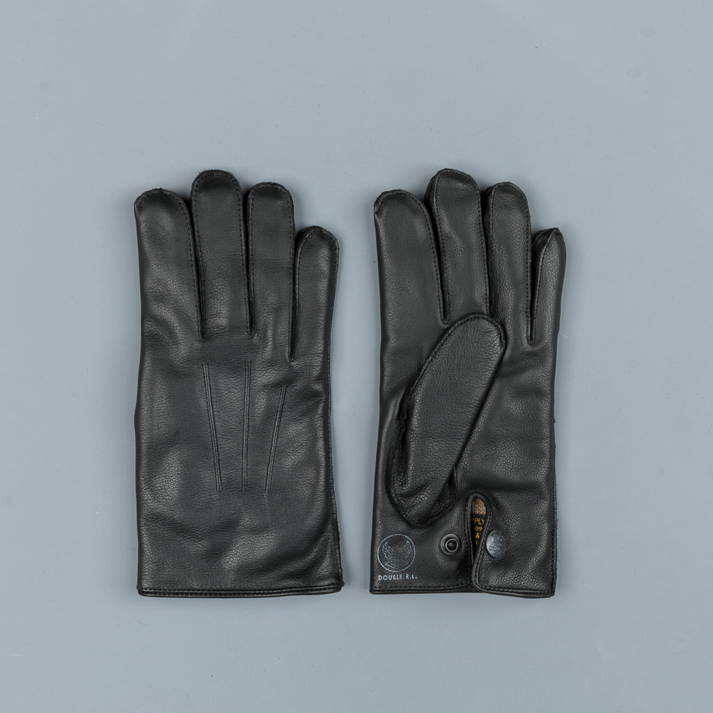 RRL Officers gloves leather black