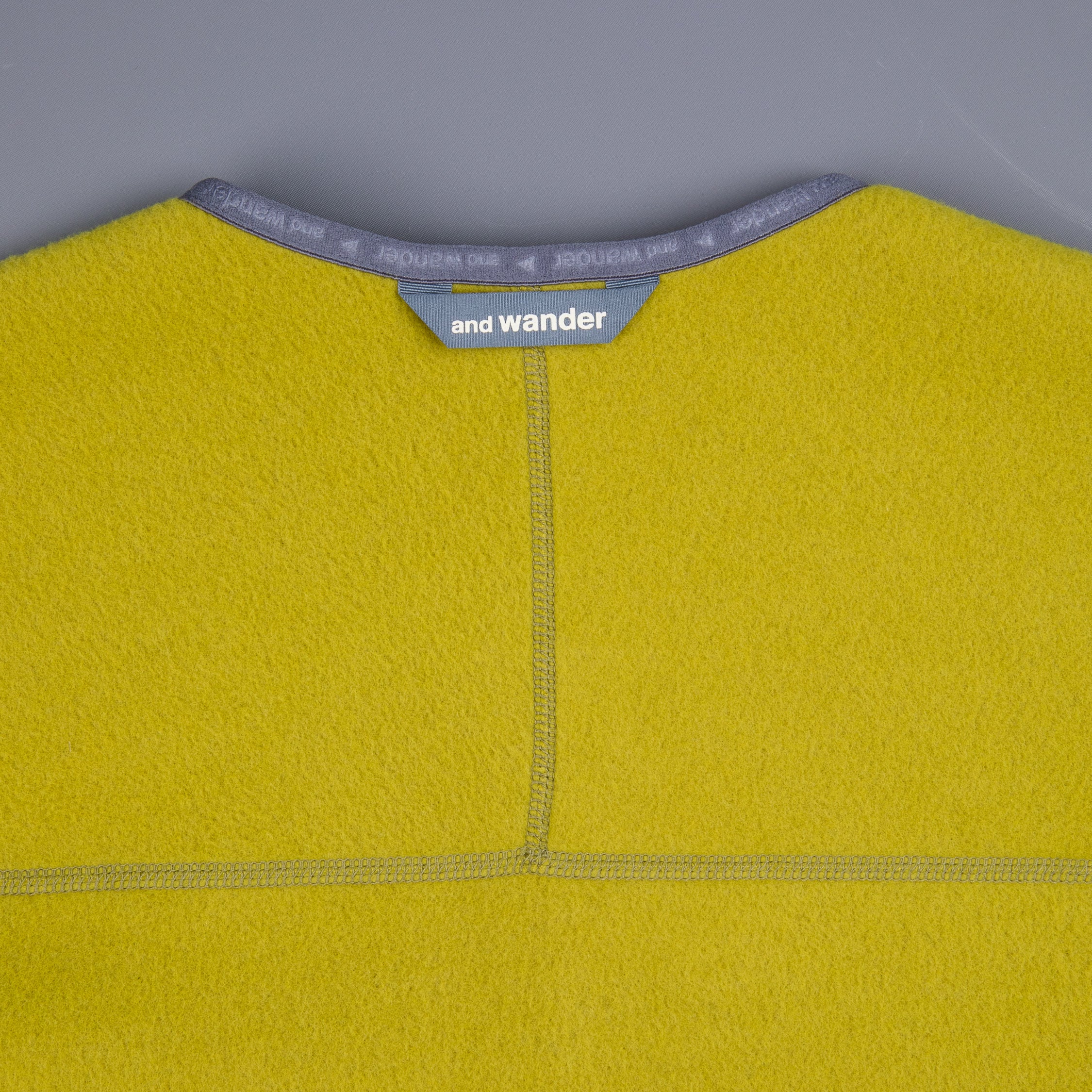 And Wander Wool Fleece Cardigan Yellow Green – Frans Boone Store