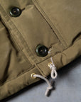 The Real McCoy's Cotton / Nylon Hooded Down Jacket Olive