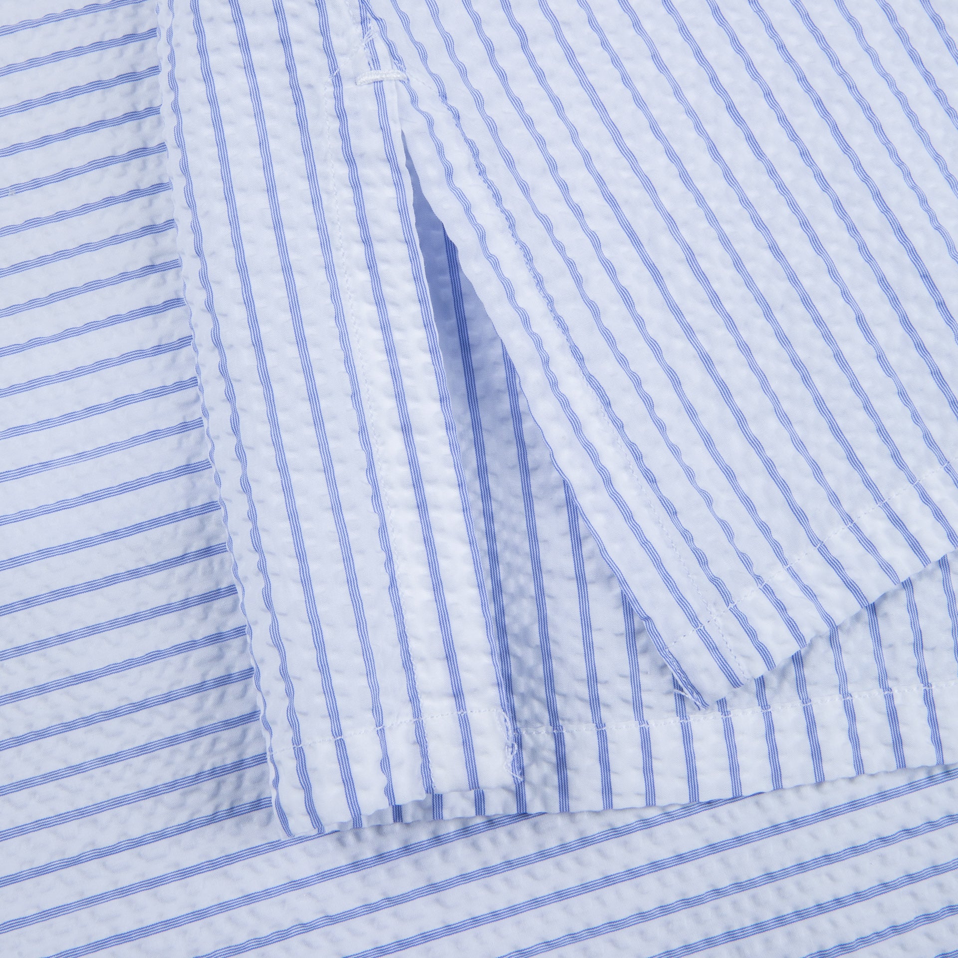Finamore Tokyo Fit collo Achille Seersucker blue stripe – Frans Boone Store