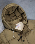 The Real McCoy's Cotton / Nylon Hooded Down Jacket Olive