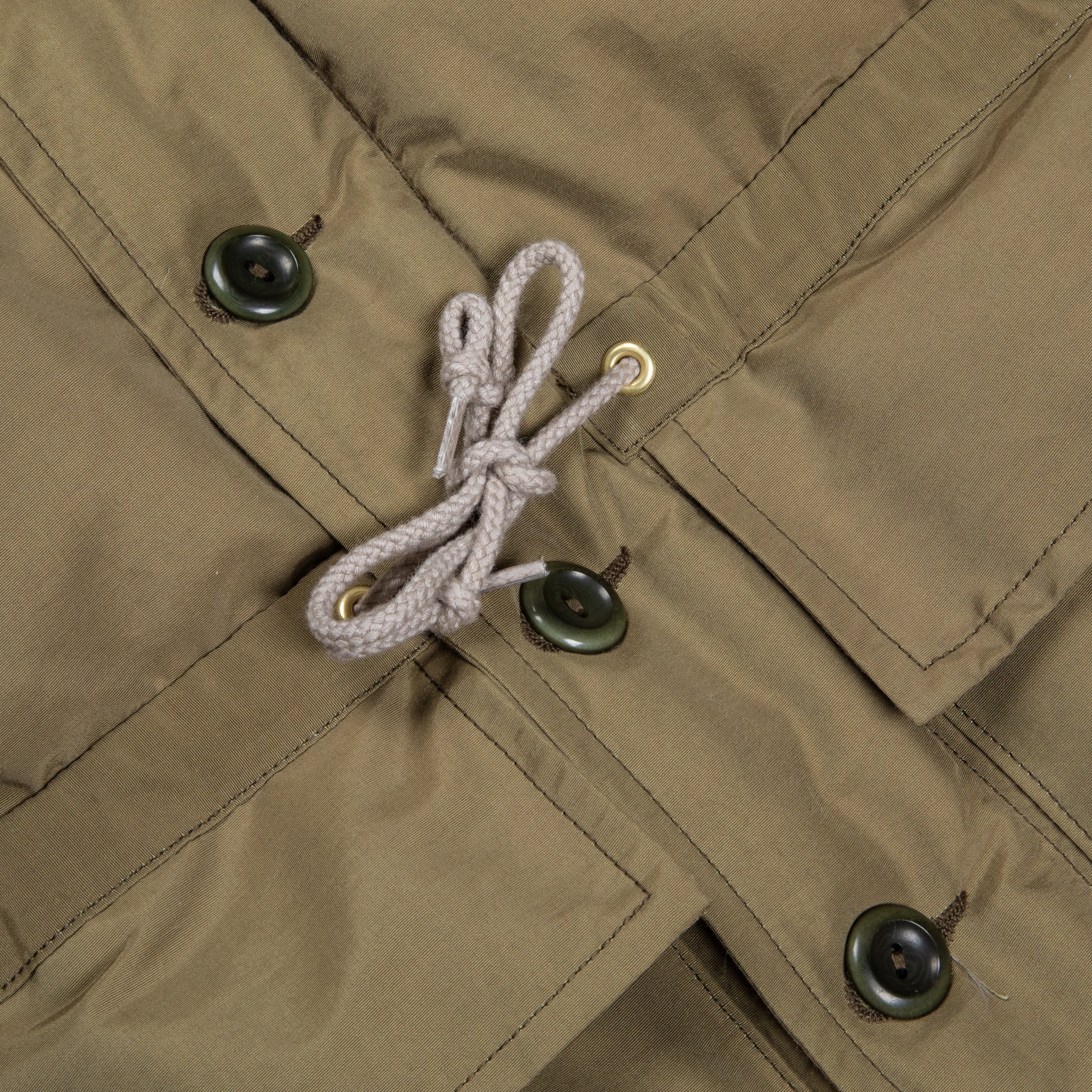 The Real McCoy&#39;s Cotton / Nylon Hooded Down Jacket Olive