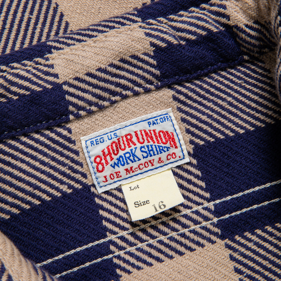 The Real McCoy's 8HU Buffalo Check Flannel Shirt Beige - Blue