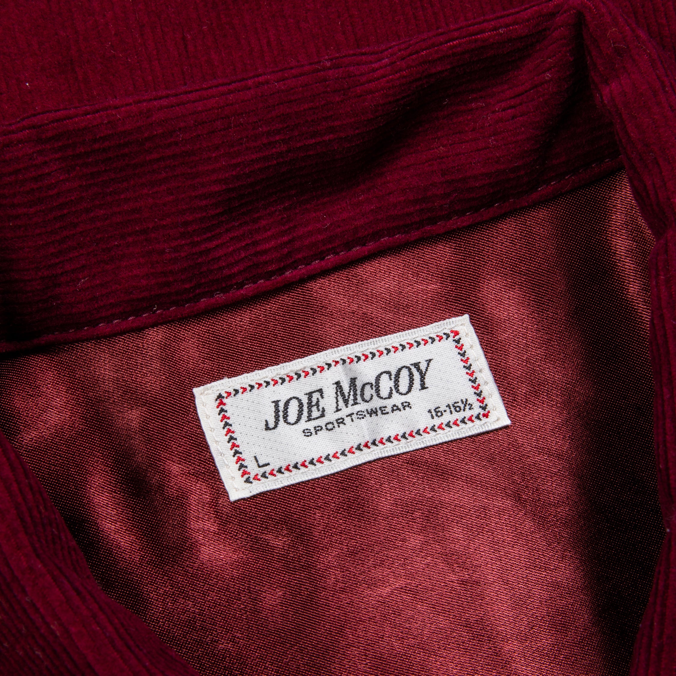 The Real McCoy's Corduroy Open Collar Shirt Burgundy – Frans Boone