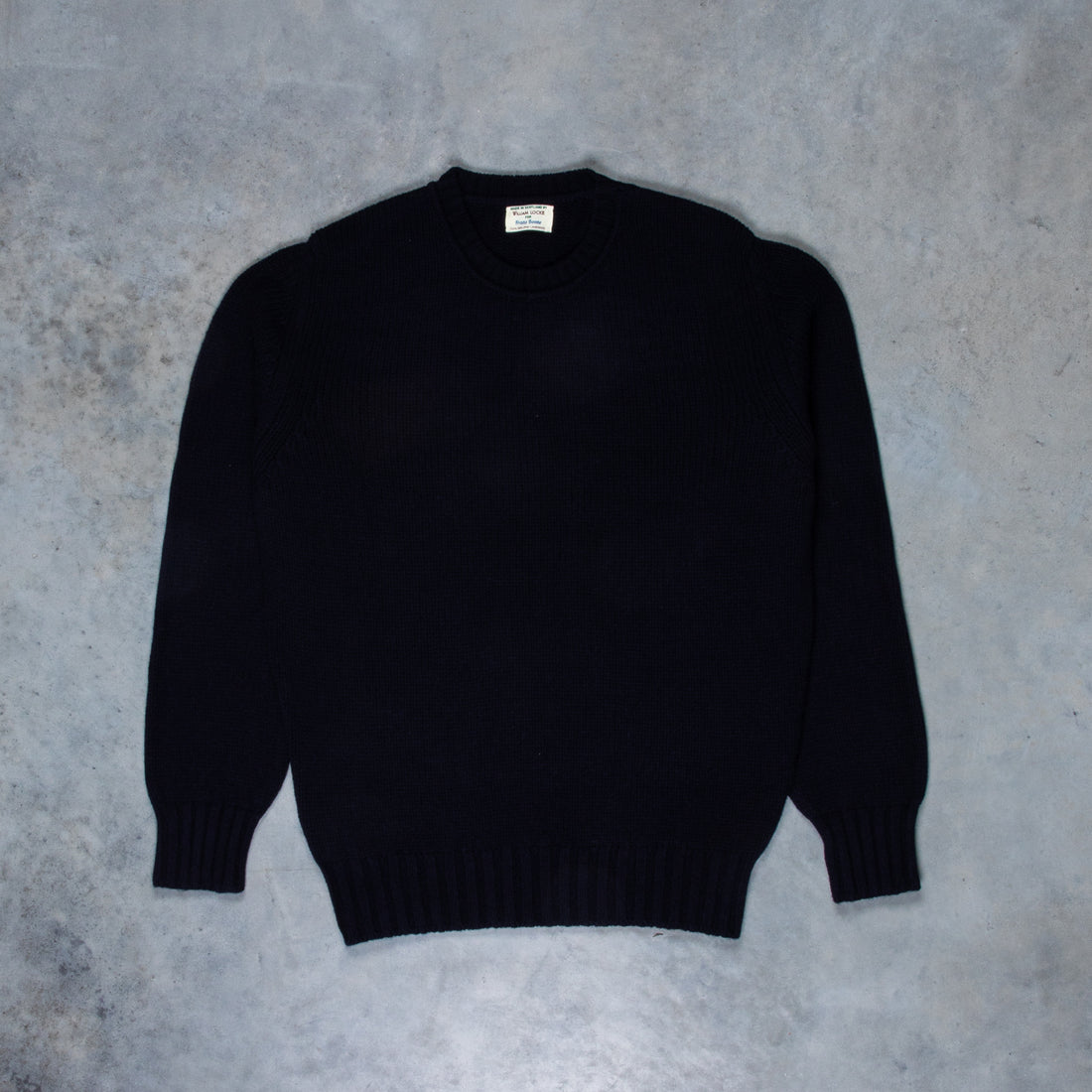 Navy, Lambswool Classic Crew