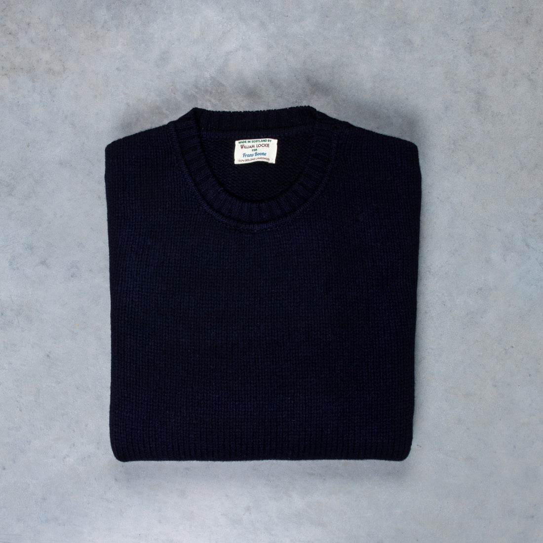 Navy, Lambswool Classic Crew