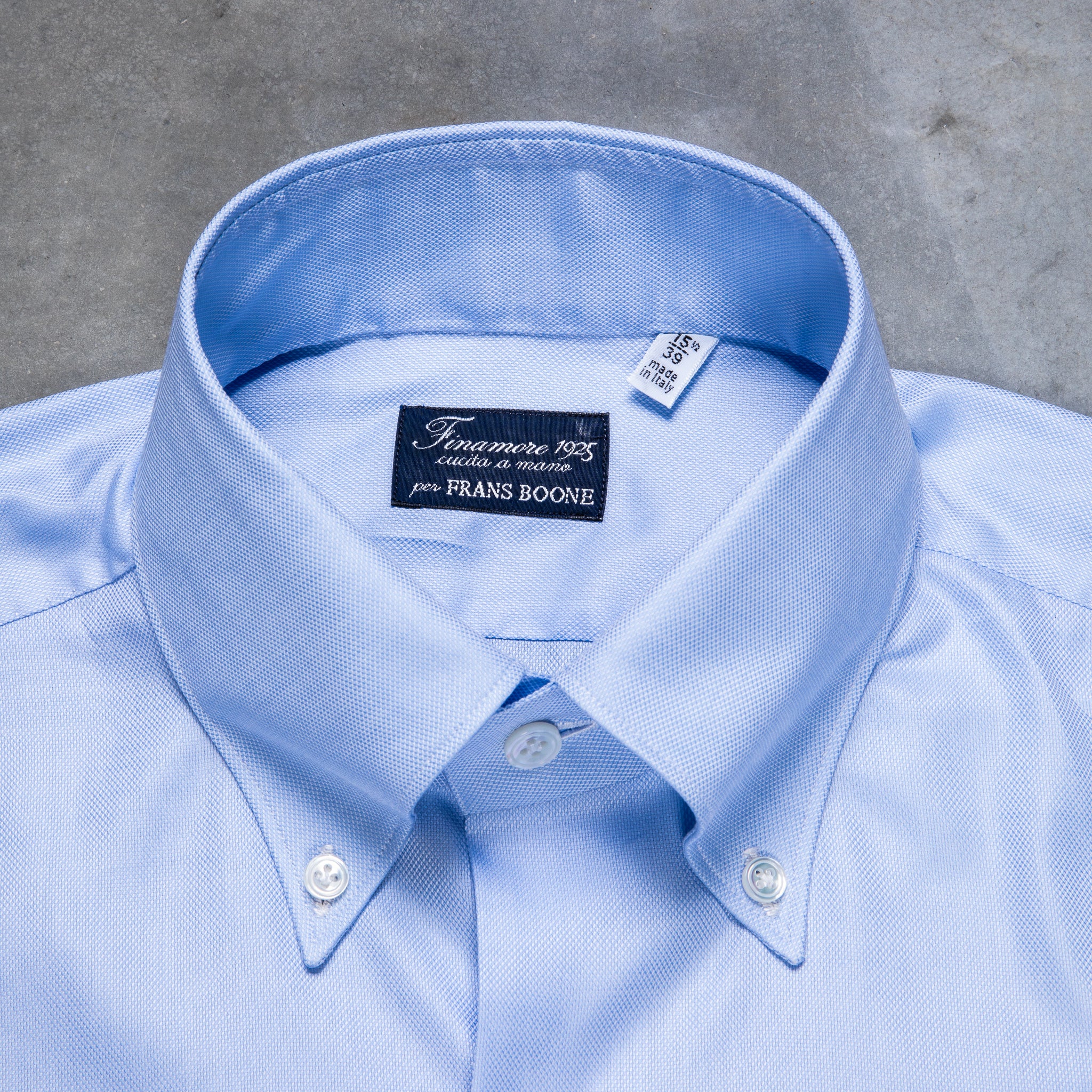 Finamore Milano shirt Collar Lucio Royal Oxford Light Blue – Frans ...